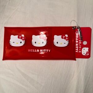 NWT Hello Kitty Red Clear Accessories Pouch